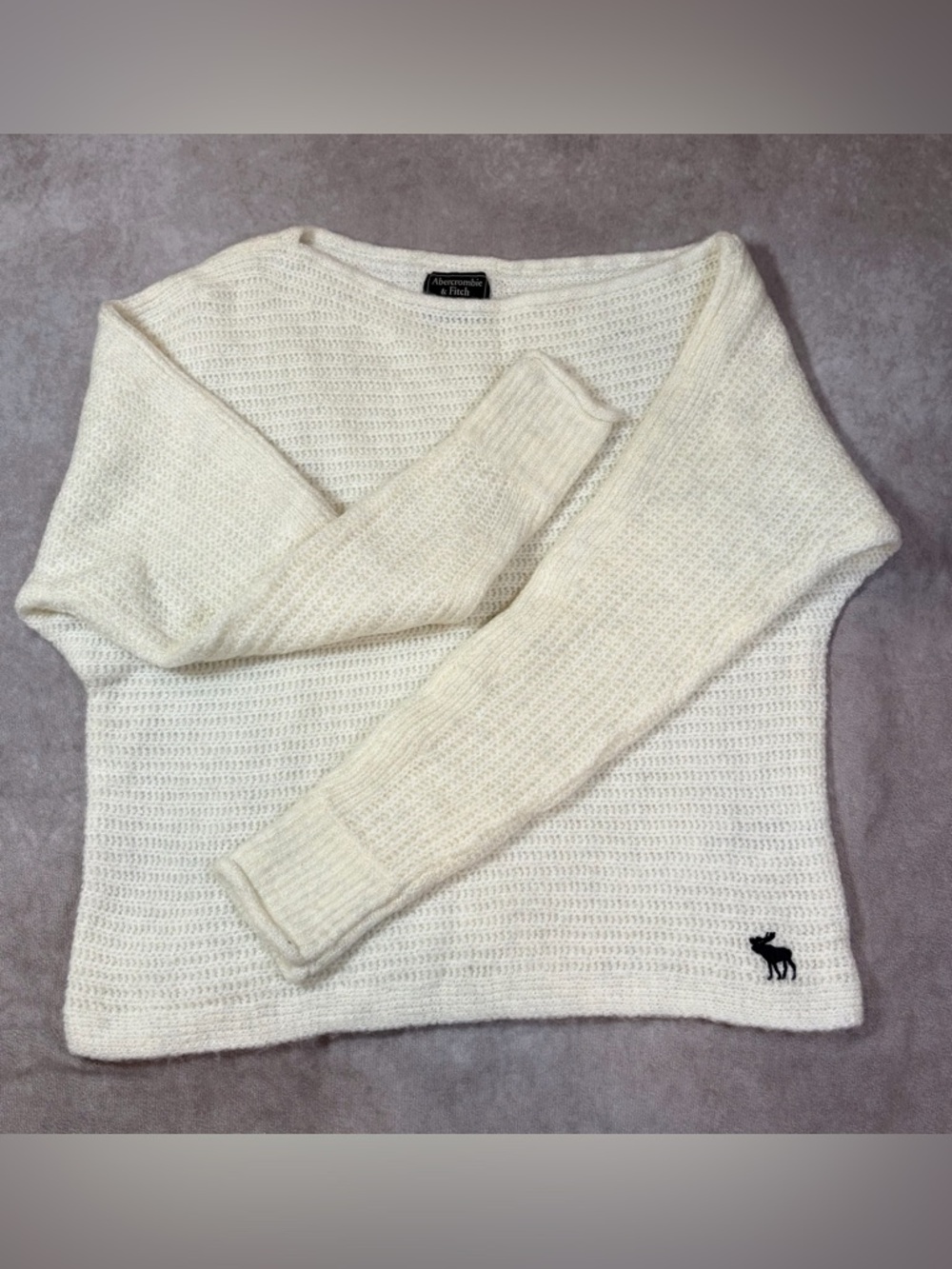 Abercrombie & Fitch Size :S Women Cream Waffle-Knit Sweater